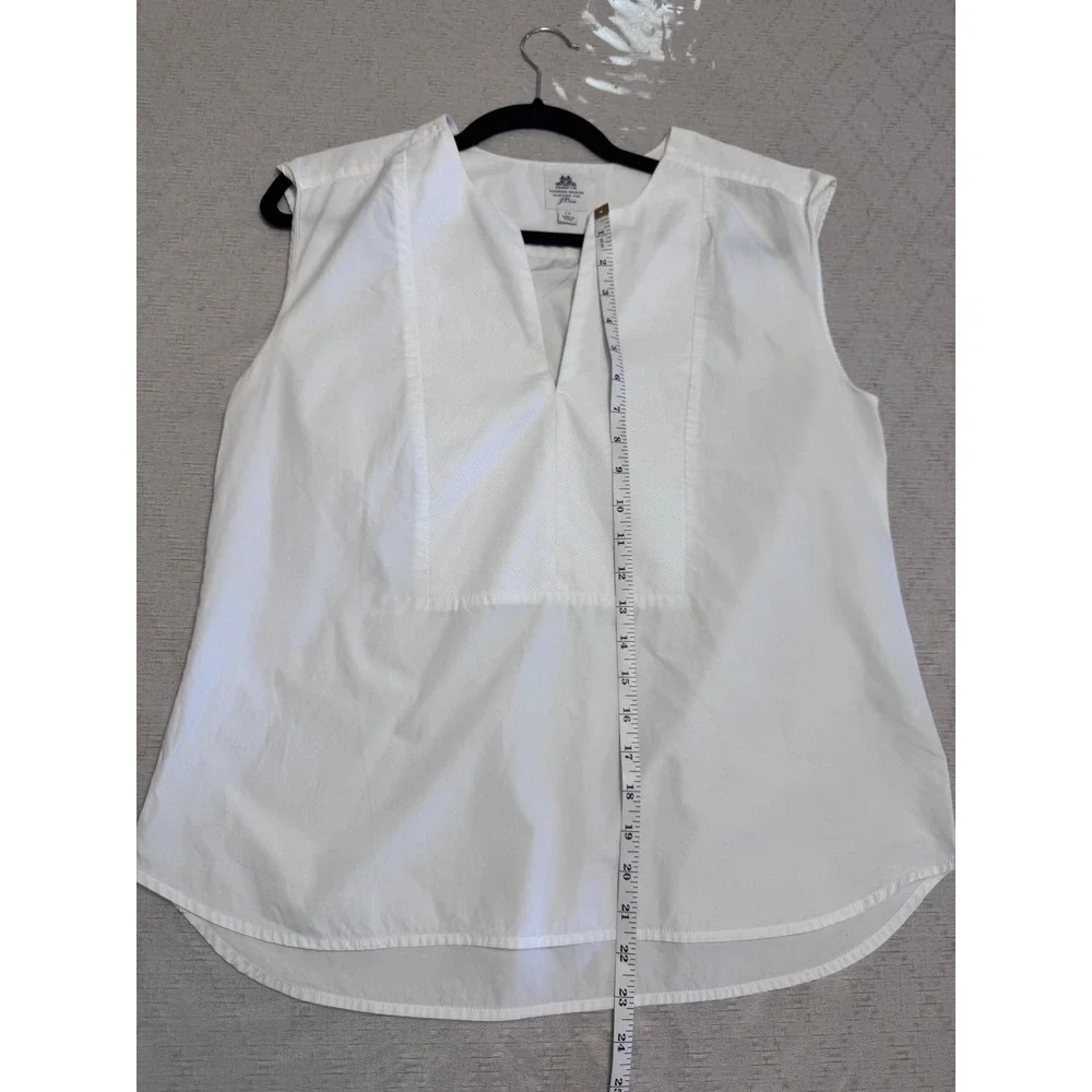 Coastal Minimalist J.Crew Thomas by Mason White Cotton Sleeveless Popover Blouse